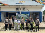 Kapolsek Pujud Gaungkan Program Green Policing Lewat Penanaman Pohon di Bank Mandiri