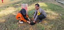 Green Policing Digencarkan di Rohil, Bhabinkamtibmas Ajak Warga Tanam Pohon
