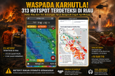 Polda Riau Intensifkan Penanganan Karhutla, 313 Hotspot Terdeteksi