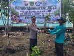 Polsek Panipahan Tanam 150 Mangrove Bersama Pelajar, Perkuat Benteng Pesisir Pasir Limau Kapas