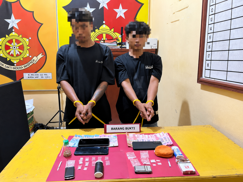 Dua Pria Diamankan Polisi di Rimba Melintang, 12 Paket Diduga Sabu Disita