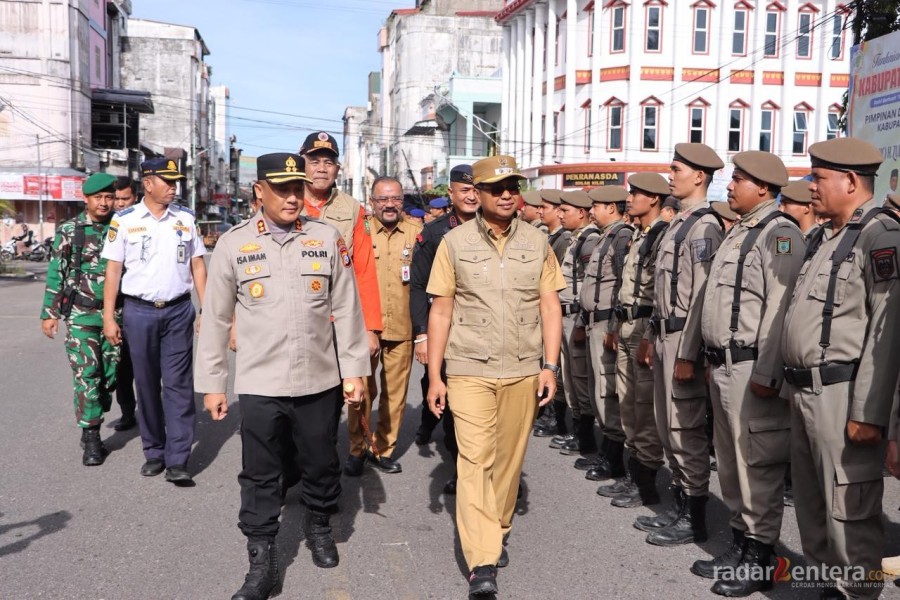 Kapolres dan Wakil Bupati Rohil Pimpin Apel Kesiapsiagaan Penanganan Banjir