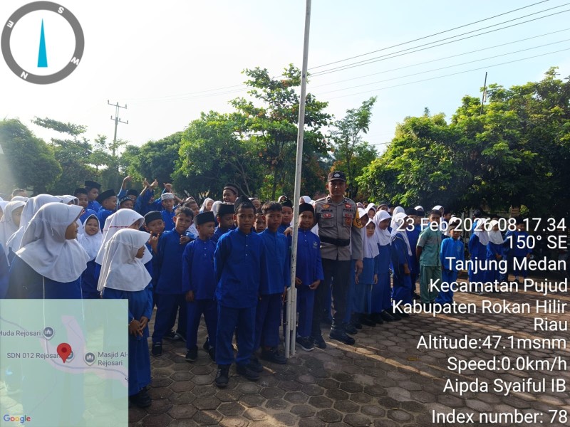 POLISI GOES TO SCHOOL, Bhabinkamtibmas Tanjung Medan Utara Berikan Edukasi dan Motivasi di SDN 004