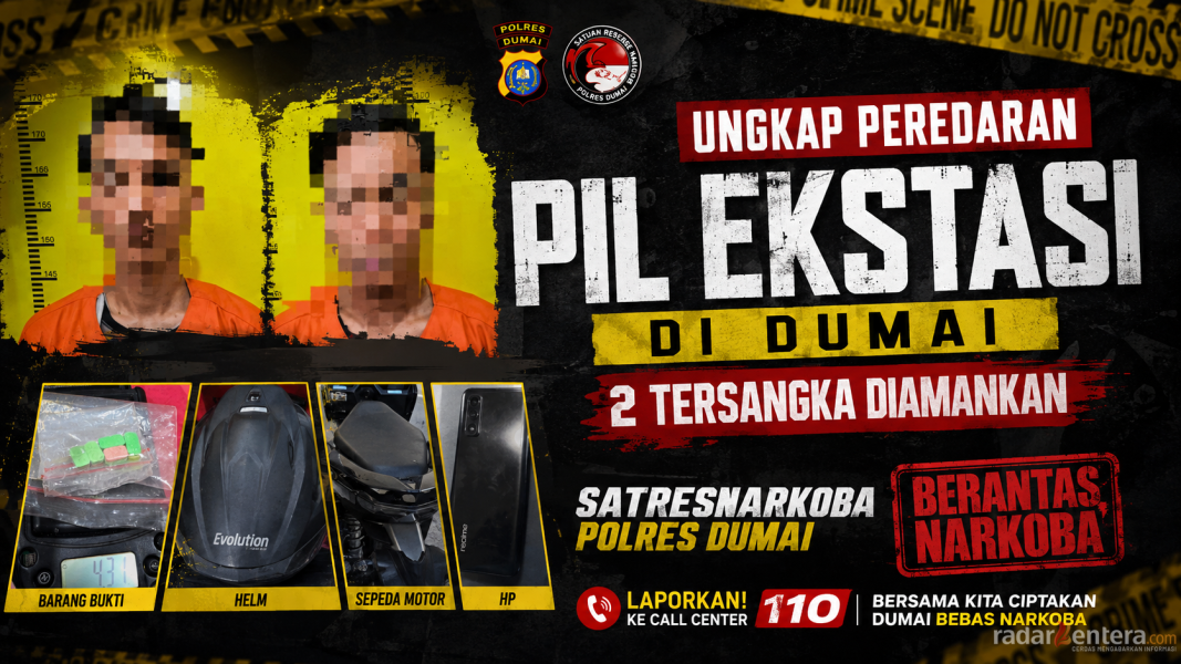 Dua Anak Muda Diamankan di Dumai, Polisi Ungkap Dugaan Peredaran Pil Ekstasi