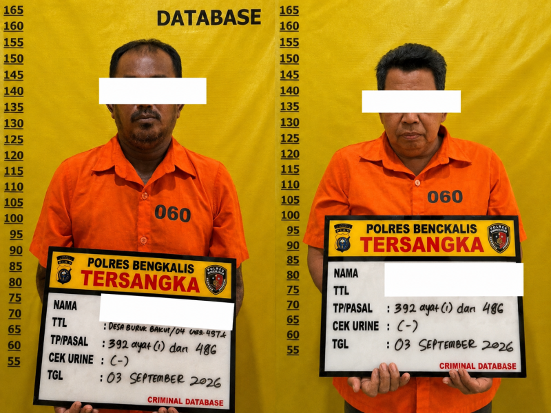 Mantan Kades Buruk Bakul Jadi Tersangka, Polres Bengkalis Tahan Dua Orang