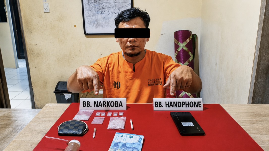 Diduga Edarkan Sabu di Tapung, Pria Asal Kampar Ditangkap Polisi dengan 6 Paket Barang Bukti
