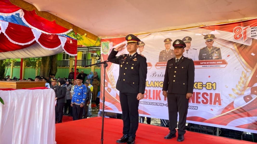 Kapolsek Bagan Sinembah Pimpin Upacara HUT ke-81 Kemerdekaan RI, Semangat Nasionalisme Menggema