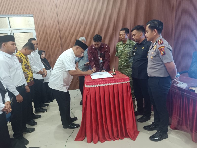 Kapolsek Bagan Sinembah Hadiri Deklarasi Damai Pilpeng Serentak 2026, Calon Penghulu Diajak Jaga Persatuan