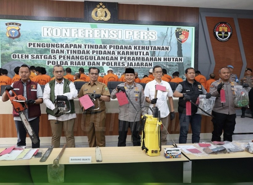 Rambah Hutan 143 Hektare, Dua Warga Rohul Ditangkap Polda Riau