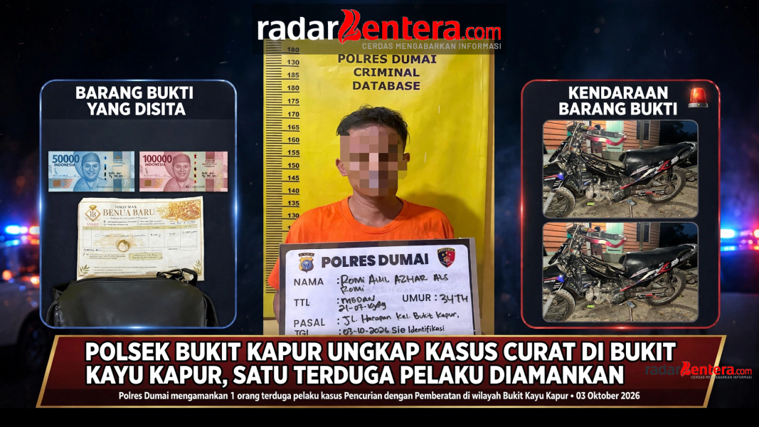 Polsek Bukit Kapur Ungkap Kasus Curat di Bukit Kayu Kapur, Satu Terduga Pelaku Diamankan