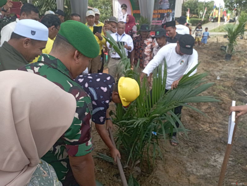 Plt Bupati Rohil Hadiri Syukuran Tanam Sawit  PSR Tahap 3 Yang Digelar KUD Bagan Bakti