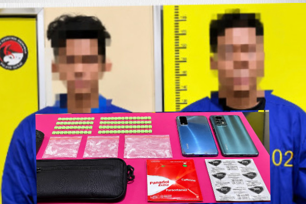 Polres Dumai Bongkar Dugaan Peredaran 78 Butir Ekstasi di Parkiran Pujasera, Dua Pria Diamankan