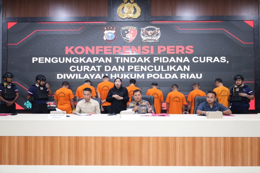 Polda Riau Ungkap Tiga Kasus Kriminal Besar Sekaligus, Sejumlah Pelaku Dibekuk