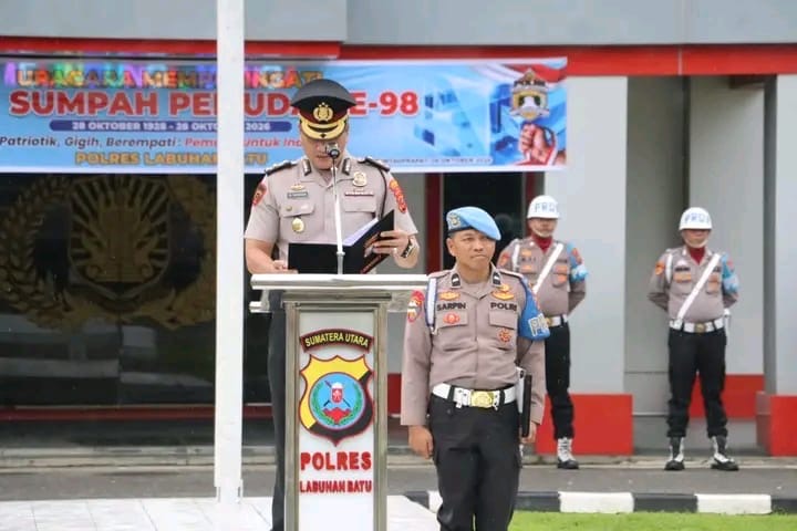 Polres Labuhanbatu Gelar Upacara Hari Sumpah Pemuda ke-98, Kobarkan Semangat Persatuan dan Nasionalisme