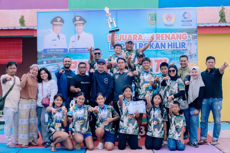 Kejuaraan Renang Bupati Rohil Cup 2025 Ditutup, Atlet Rohil Raih 5 Emas