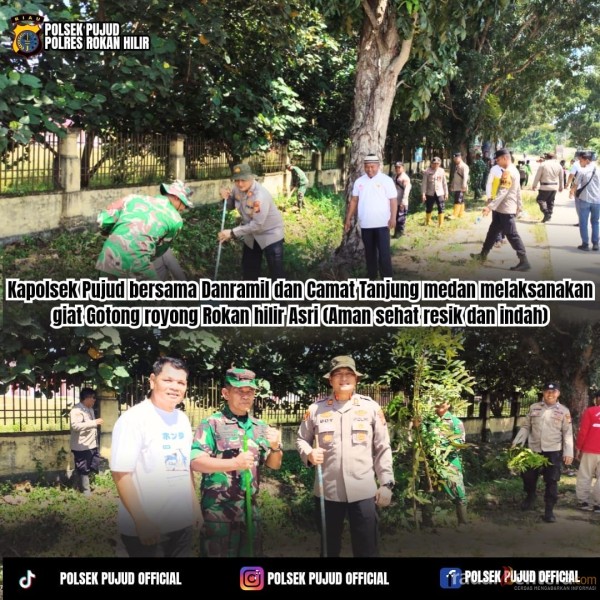 Polsek Pujud Gelar Gerakan Rokan Hilir Asri, Dukung Arahan Presiden RI dalam Rakornas 2026