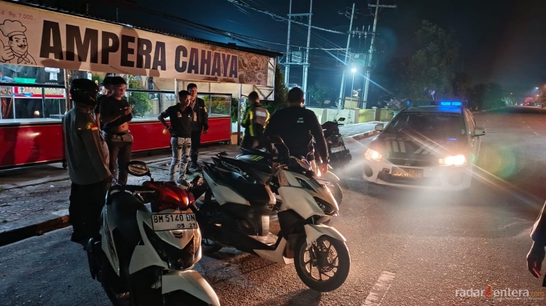 Patroli Tengah Malam Polsek Bengkalis Sasar Balap Liar dan Premanisme, Tujuh Motor Diamankan