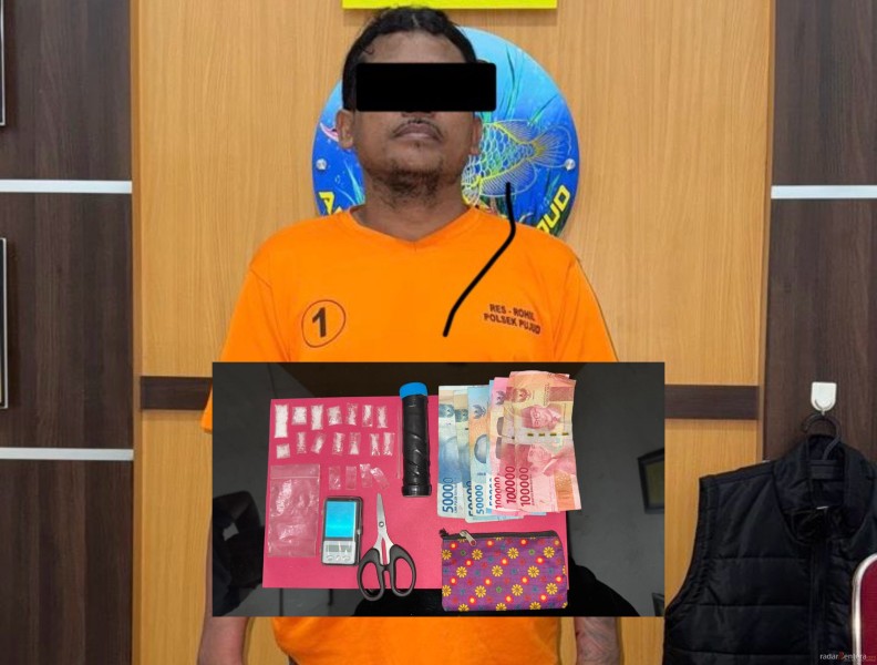 Polsek Pujud Amankan Pelaku Narkoba Beserta 14 Paket Sabu di Tanjung Medan