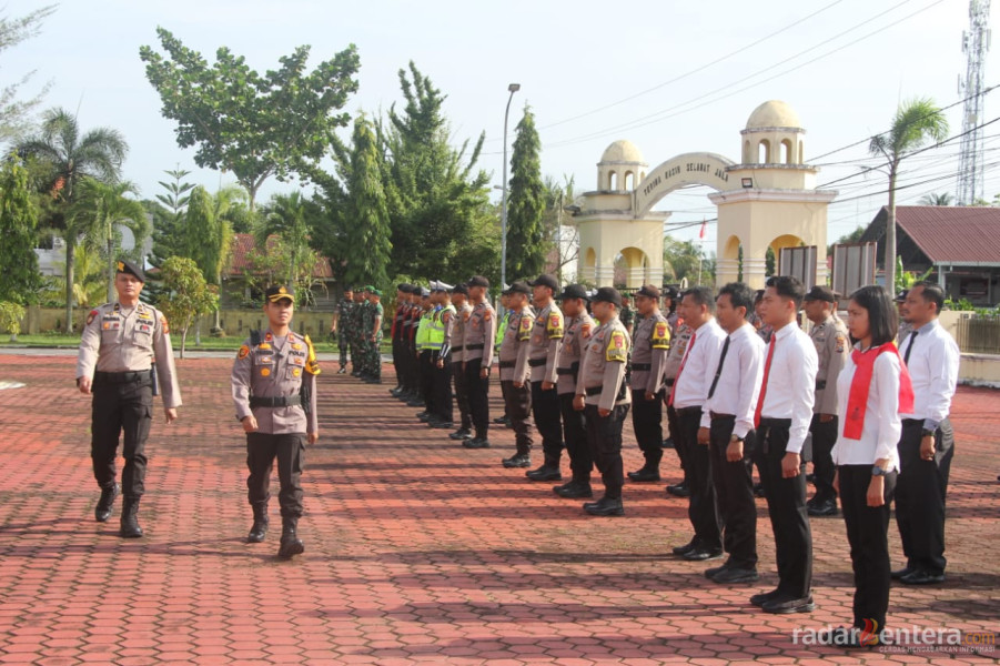 Polres Bengkalis Upacara Apel Gelar Pasukan Operasi Mantap Brata Lancang Kuning 2023