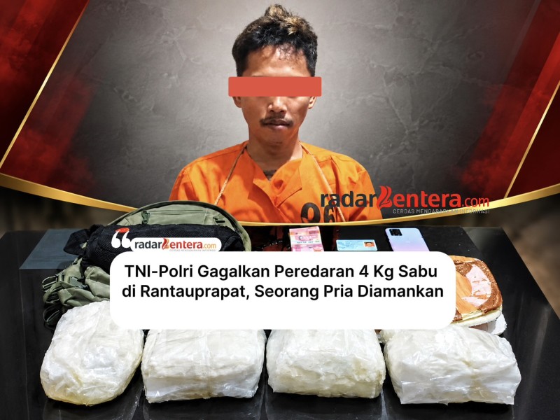 TNI-Polri Gagalkan Peredaran 4 Kg Sabu di Rantauprapat, Seorang Pria Diamankan