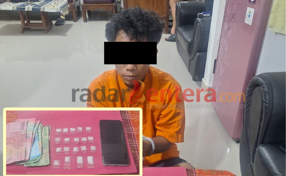 Digerebek Tengah Malam, Pemuda di Bathin Solapan Tertangkap Tangan Bawa 19 Paket Sabu