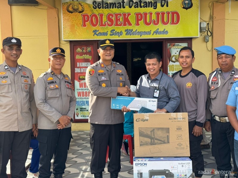 PT Sahabat Sawit Rokan Sejahtera Serahkan Bantuan PC dan Printer untuk Polsek Pujud