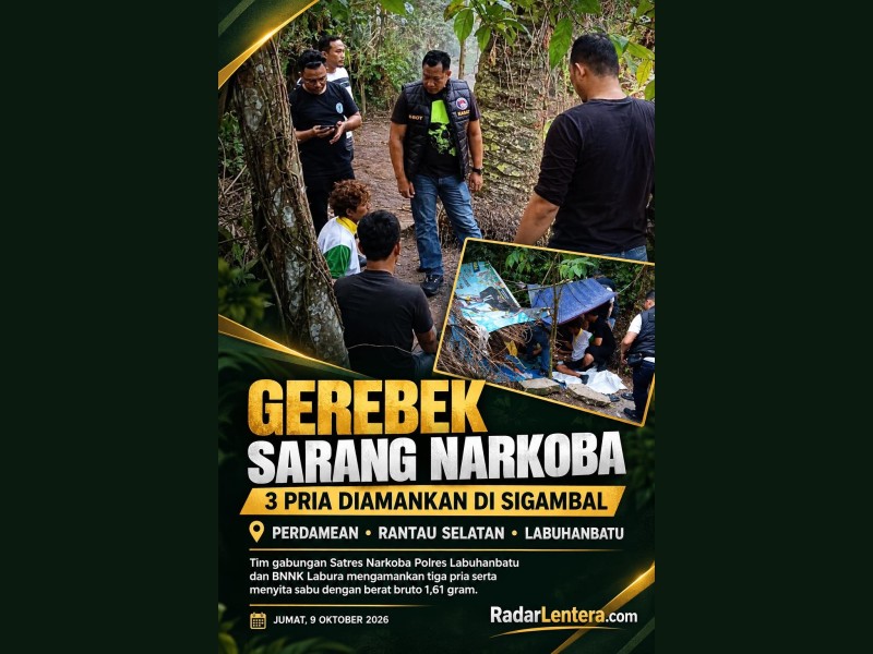 Terima Laporan Warga, Tim Gabungan Polres Labuhanbatu dan BNNK Labura Gerebek Sarang Narkoba di Sigambal