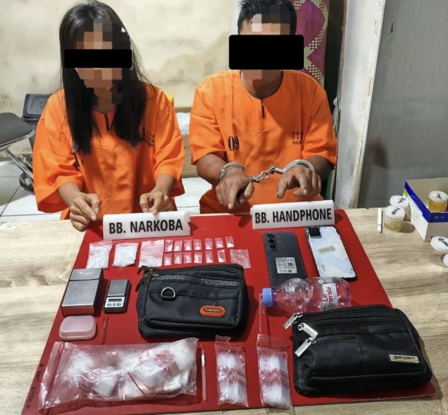 Sepasang Kekasih Diduga Edarkan 24,70 Gram Narkotika, Satresnarkoba Polres Kampar Bongkar Modus Jaringan Pemasok