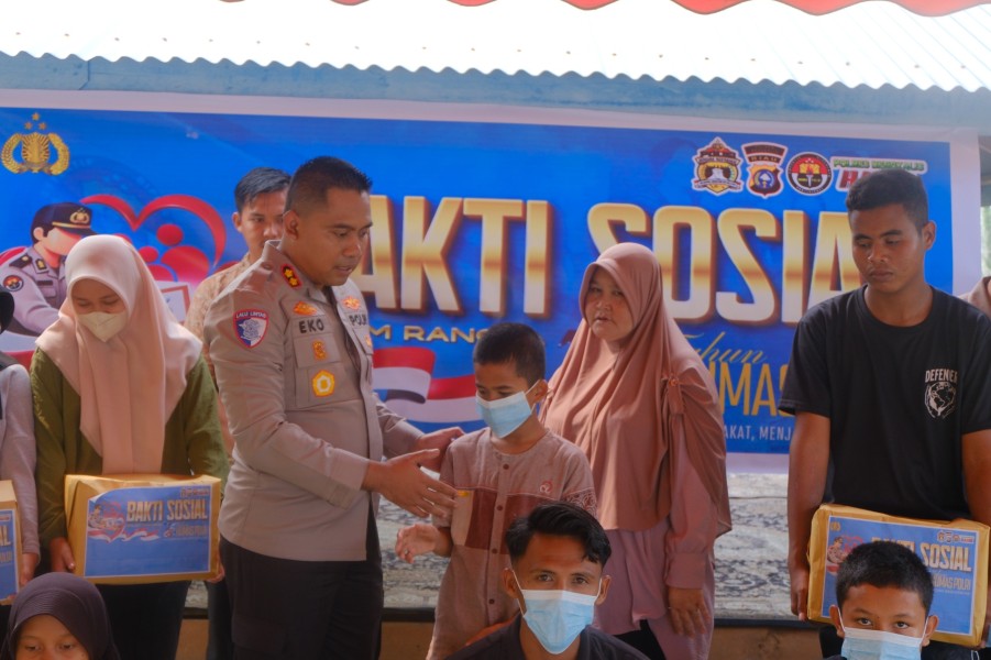 Peringati HUT ke-75 Humas Polri, Polres Bengkalis Salurkan 100 Paket Sembako ke Panti Asuhan Dayang Derma