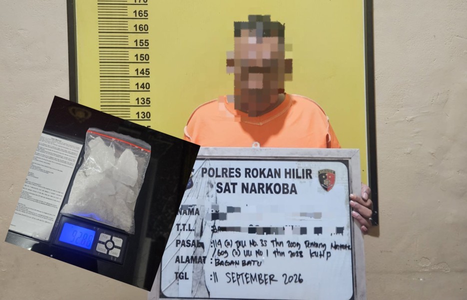 Satresnarkoba Polres Rohil Ungkap Peredaran 92,88 Gram Diduga Sabu di Bagan Sinembah, Seorang Pria Diamankan
