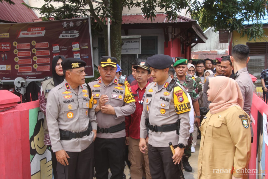 Wakapolda Riau Cek Kesiapan Pengamanan TPS di Wilayah Polres Bengkalis