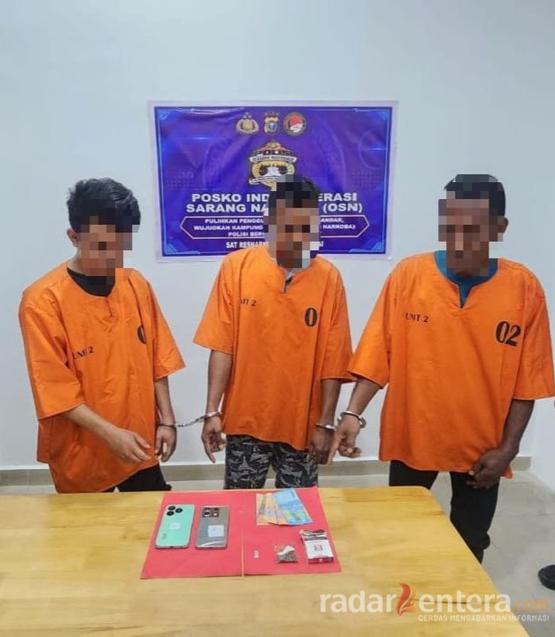 Razia Sarang Narkoba di Sungai Sembilan Dumai, Tiga Orang Diamankan di Penginapan