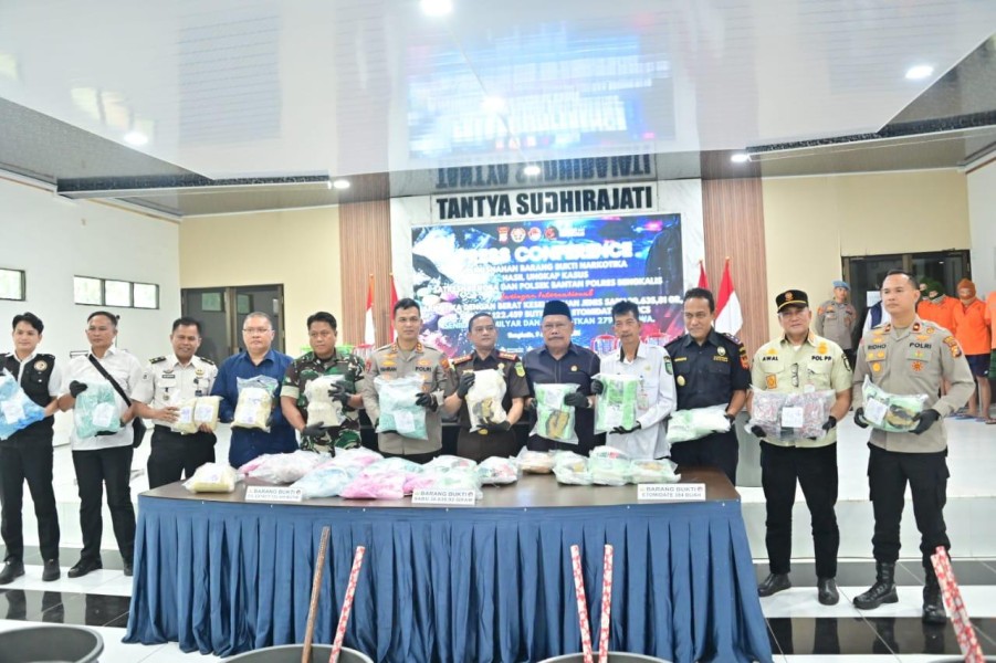 Polres Bengkalis Musnahkan 30,6 Kg Sabu dan 122 Ribu Pil Ekstasi, Nilainya Capai Rp80 Miliar