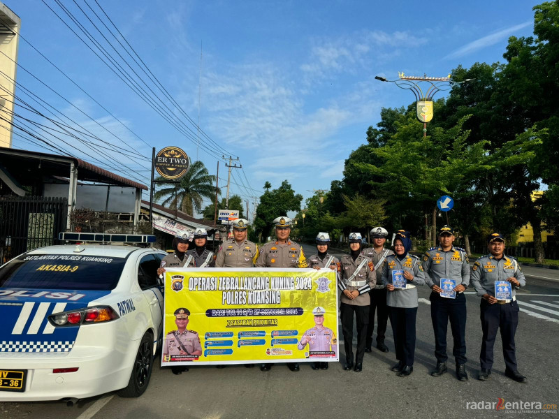 Ops Zebra Lancang 2024, Satlantas Polres Kuansing Beri Hinbauan Informasi Kepada Pengendara