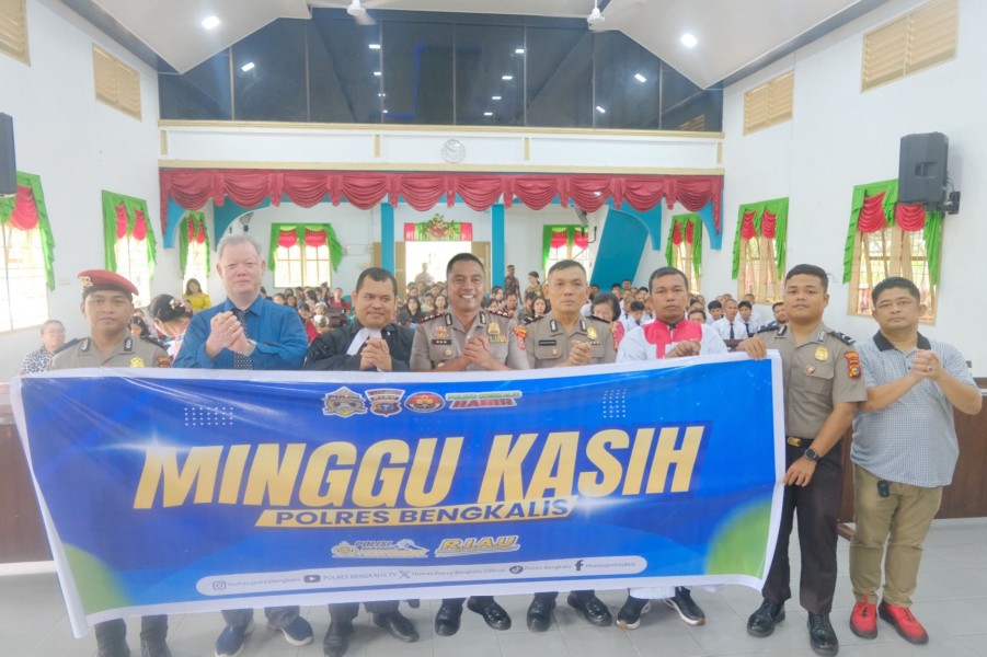 Minggu Kasih di Gereja HKBP, Polres Bengkalis Tampung Aspirasi Jemaat