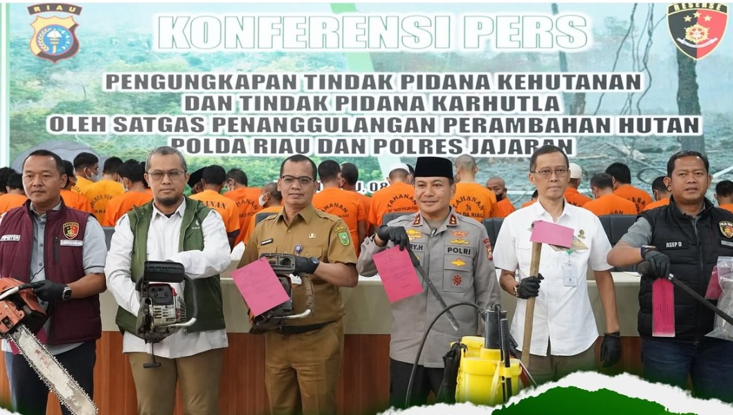 Polda Riau Tangkap 46 Pelaku Kejahatan Hutan dan Lingkungan, 2.291 Hektare Lahan Rusak