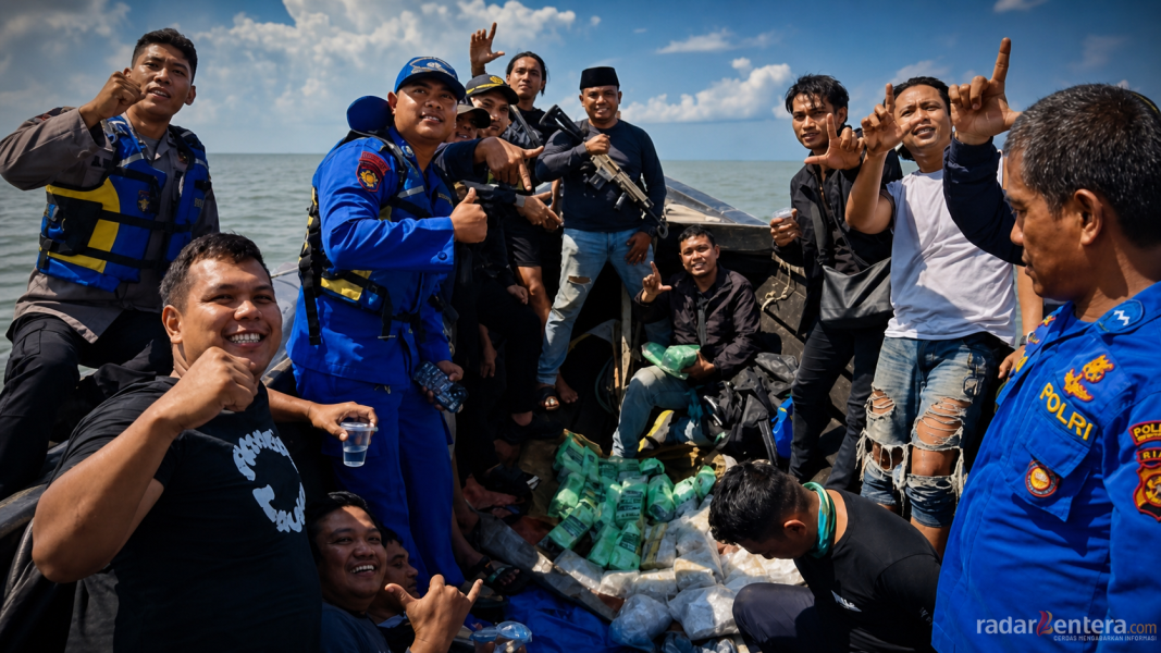Digempur di Laut Meranti! Polisi Gagalkan 27 Kg Sabu Jaringan Internasional, Kurir Ditembak Saat Kabur