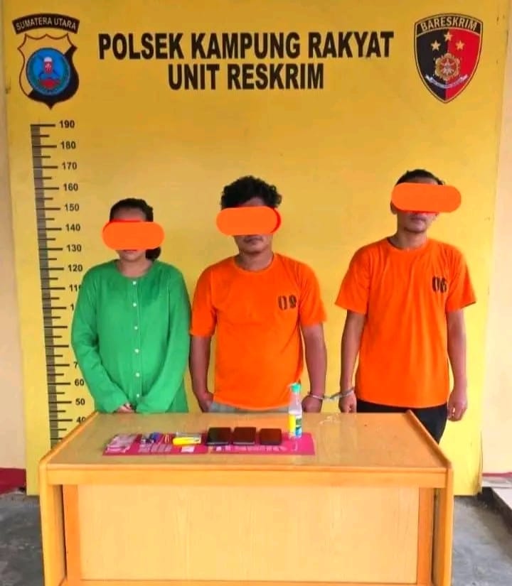 Polsek Kampung Rakyat Gerebek Rumah di Labusel, Tiga Orang Diamankan dan 3,62 Gram Sabu Disita