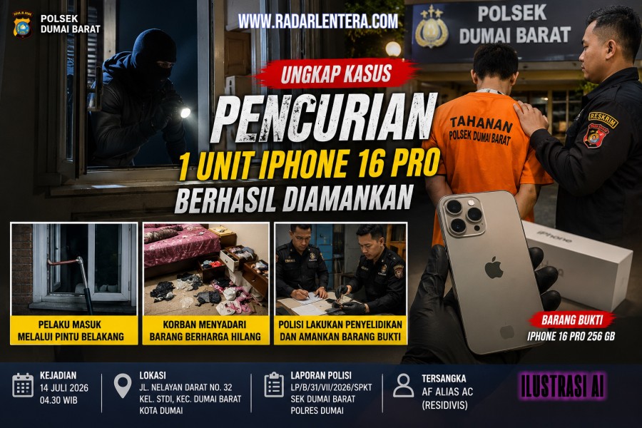 Polsek Dumai Barat Ungkap Kasus Pencurian, iPhone 16 Pro Diamankan