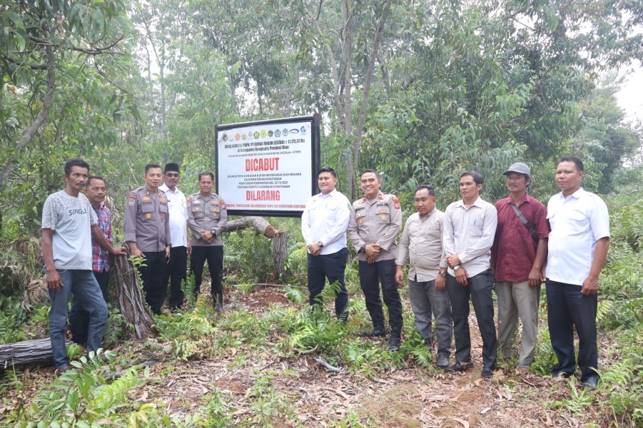 Polres Bengkalis Edukasi Warga Kelemantan Barat soal Penertiban Kawasan Hutan