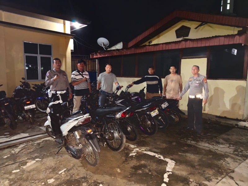 Razia Balap Liar di Bagan Sinembah, Polisi Amankan Enam Sepeda Motor