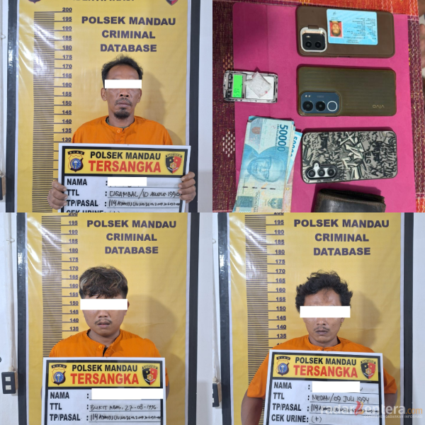 Digerebek di Bathin Solapan, Tiga Pria Diciduk Polisi, Sabu dan Uang Tunai Disita