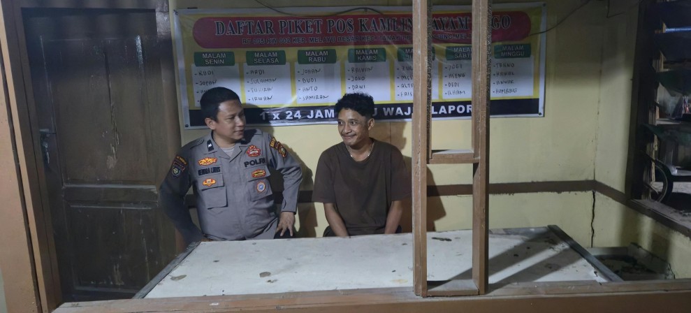 Polsek TPTM Patroli Malam, Ajak Warga Aktifkan Kembali Satkamling