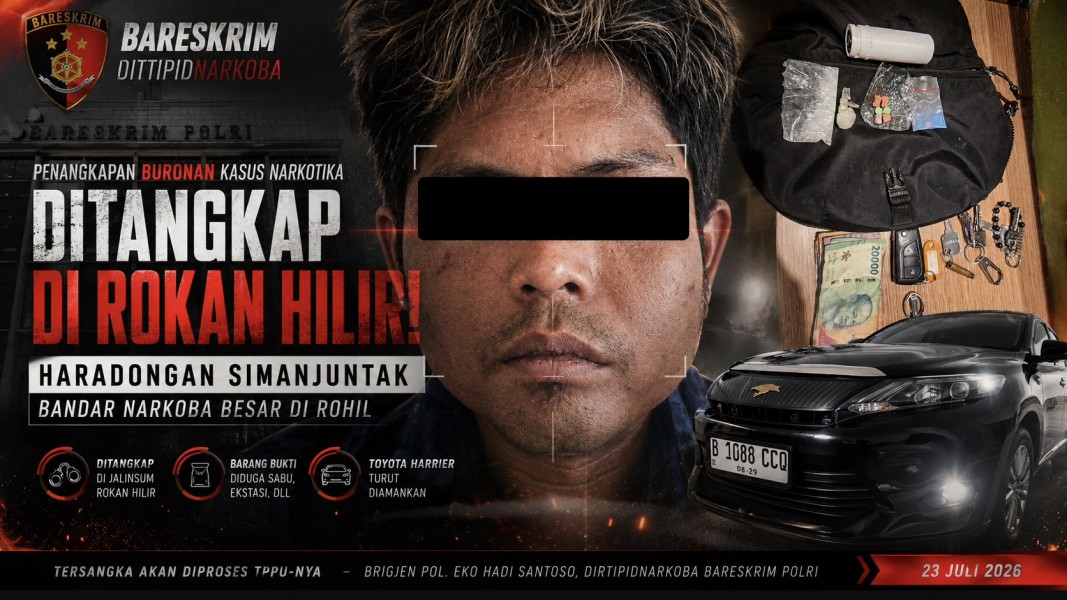 Bareskrim Polri Ringkus Buronan Kasus Narkotika Haradongan Simanjuntak di Rokan Hilir, Toyota Harrier Turut Disita