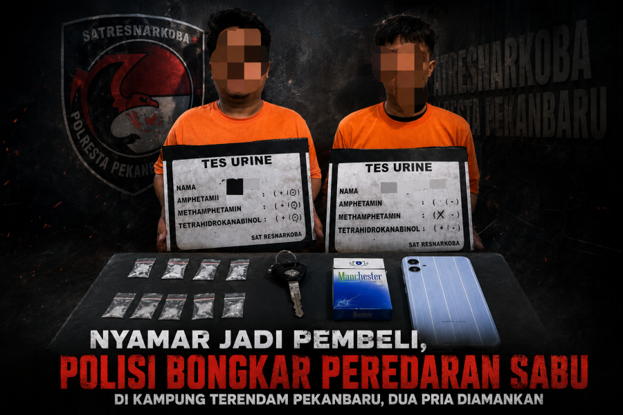 Nyamar Jadi Pembeli, Satresnarkoba Polresta Pekanbaru Bongkar Dugaan Peredaran Sabu di Kampung Terendam, Dua Pria Diamankan