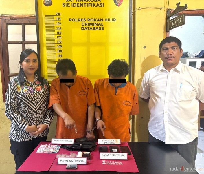 Satresnarkoba Polres Rohil Bekuk Dua Pengedar Shabu di Sedinginan, Amankan 15 Paket Siap Edar