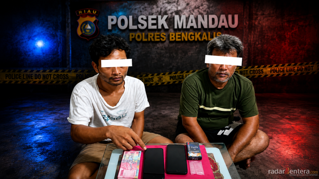 Polsek Mandau Amankan Dua Pria dan Lima Paket Diduga Sabu