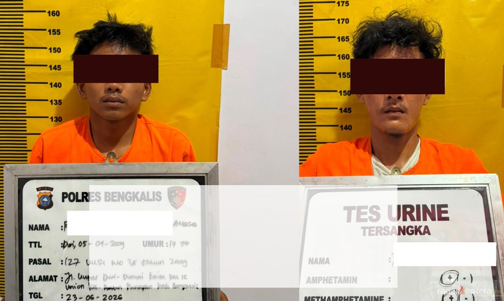 Satresnarkoba Polres Bengkalis Amankan Dua Penyalahguna Narkoba di Balai Makam