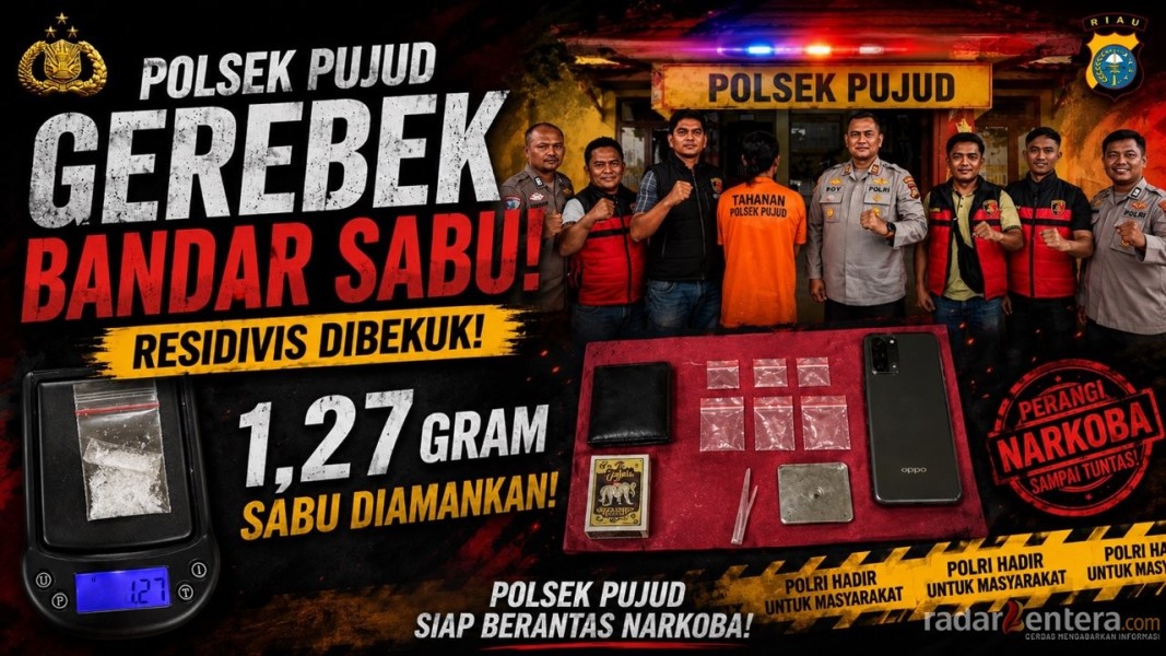 Residivis Sabu Dibekuk Polsek Pujud, Polisi Gerebek Rumah Bandar, Paket Kristal Putih dan Alat Edar Diamankan