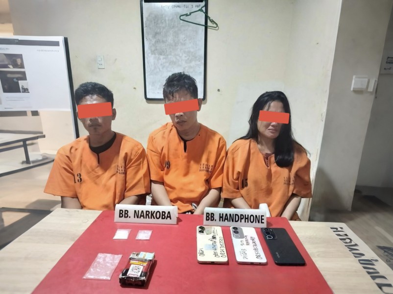 Tiga Terduga Pengedar Ditangkap, Salah Satunya Wanita, Polisi Sita 4,25 Gram Sabu